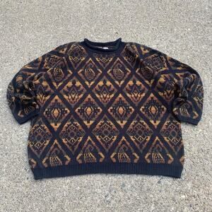 Vintage Stefano International 1980s Geometric Knit Sweater